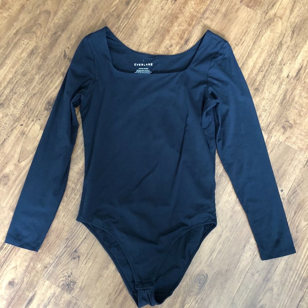 NWOT Everlane Square Neck Black Bodysuit